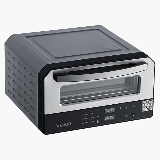 VEVOR Electric Pizza Oven, Smart Pizzas Maker Indoor with 5 Preset, 12-Inch Countertop Pizza Cooker w/Touch Srceen, 750??Max Temp, 2-Min Rapid Baking Oven Thin & Crispy, Neapolitan, Frozen, New York