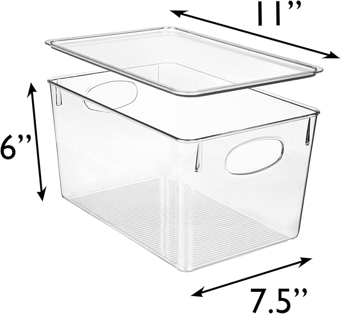 ClearSpace Plastic Storage Bins With lids, 8 Pack ??Perfect Pantry Organization and Storage ??Fridge Organizer, Pantry Storage Containers and Storage Bins, Cabinet Organizers