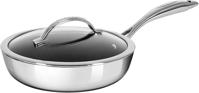 Scanpan HaptIQ 2.75 qt (10 1/4 inch) Stainless Steel-Aluminum Nonstick Saute Pan with Lid ??Compatible with All Cooktops, Induction Ready, Metal Utensil Safe, Oven Safe to 500째F, Dishwasher Safe