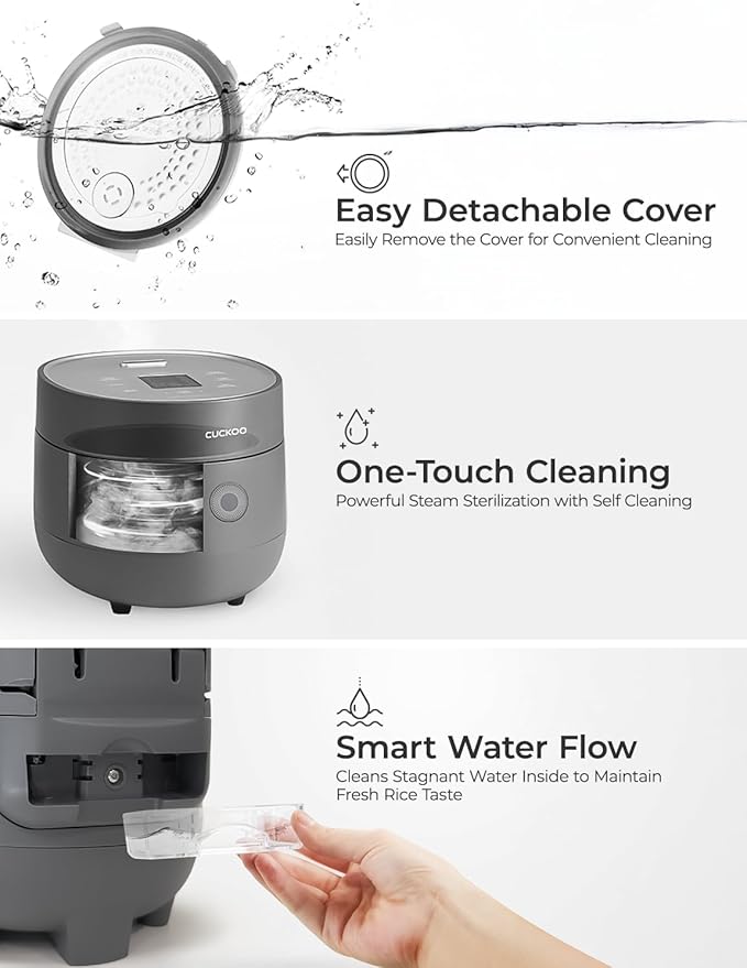 CUCKOO Micom Rice Cooker 6-Cup Uncooked / 12-Cup Cooked with Nonstick Inner Pot, Versatile Rice Maker with 9 Menu Options, Fuzzy Logic Technology, Auto Clean, Quick Rice Mode, Gray (CR-0675FG)