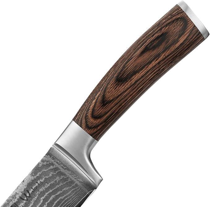 Wakoli EDIB 2-Piece Damascus Kitchen Knife Set ??Santoku & Small Santoku with VG10 Core made of 67-Layer Damascus Steel Blades ??Professional Chef Knives with Ergonomic Pakkawood Handles in Gift Box