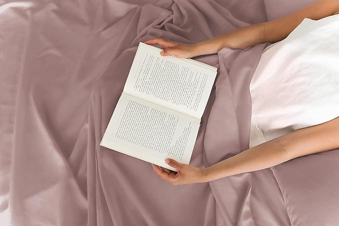 Twin 4 Piece Sheet Set - Cooling & Breathable Bed Sheets - Hotel Luxury Bed Sheets for Women, Men, Kids & Teens - Comfy Bedding with Deep Pockets & Easy Fit - Soft and Wrinkle Free - Twin Mauve Sheets
