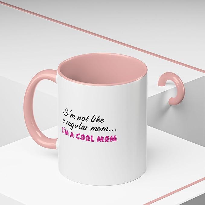 Cool Mom Accent Coffee Mug - Gift for Mother's Day, Birthdays, Coffee Lovers, Moms, Fun Kitchen Decor, Cool Regular Mom Cup