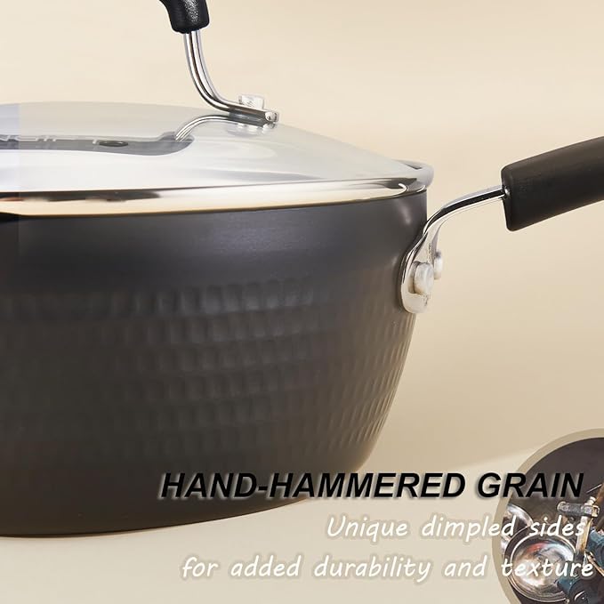 Nonstick Small Sauce Pan with Lid, 1.75 Quart and 2.4 Quart Sauce pan with Pour Spouts, Multipurpose Handy Little Saucepan with Stay Cool Handle, Small Pots for Cooking, Soups, Noodles, Milk