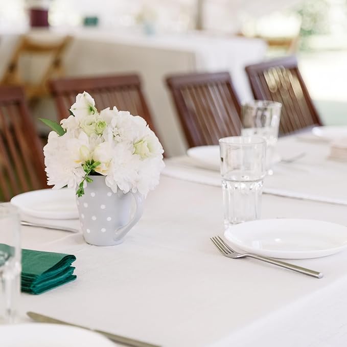Fixwal 6 Pack Table Cloth Rectangle Table, 6FT Table Cover, White Table Cloth Rectangle Fitted Rectangular Stretch Tablecloth, Washable Patio Table Cover (White, 72L x 30W x 30H Inch)