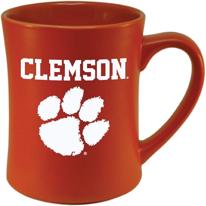 Clemson Tigers Ceramic 16oz Sculpted Mug ??Official Team Logo Coffee Cup ??Handwash Recommended ??Individually Boxed