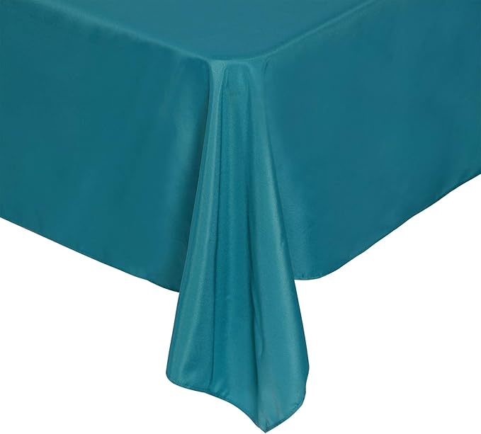 Cupuamon Rectangle Tablecloth 90x132 inch Washable Polyester Fabric Table Cloth for Wedding Party Dining Banquet Decoration(90x132, Teal)
