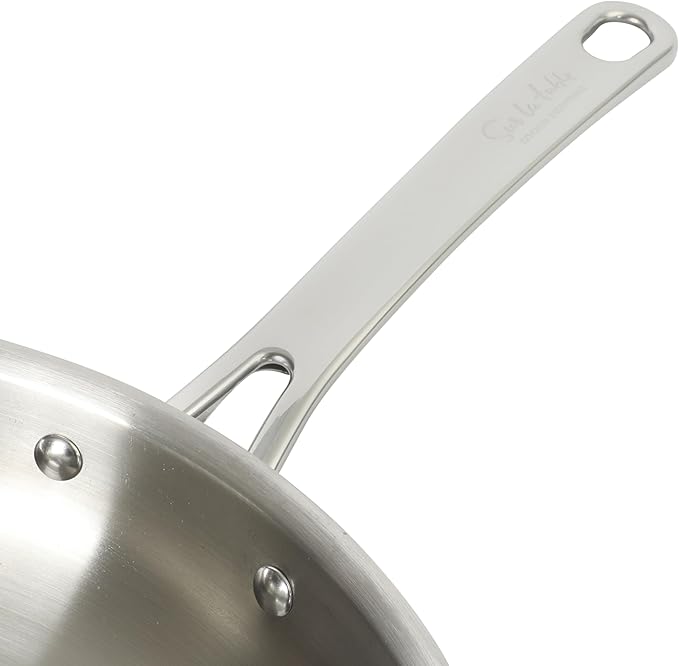 Sur La Table Kitchen Essentials Chef's Deck 11-Inch Large Stainless Steel Frying Pan ??Induction Ready Skillet with Tri-Ply Base, Polished Finish & Hollow Stay-Cool Handle