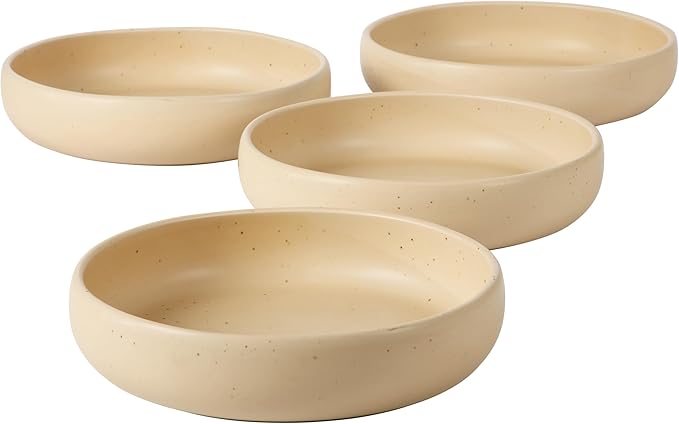Bloomhouse - Two Time Oprah's Favorite Things Winner - Corsica Clay 4-Piece Meal and Pasta Bowl Set ??Cappuccino Cream Stoneware for Dinner, Serving & Everyday Use
