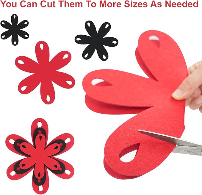 20 Pcs Felt Pot and Pan Protectors Larger & Thicker Colorful Pot Separators Pads 9/12/14/16 Inch for Stacking and Protecting Glassware, Cookware and More (Red Black)