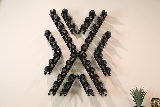 Ultra Wine Racks Cork Out Wall Mounted Wine Rack (3 Foot, Matte Black, Holds 9 Wine Bottles) - Modern & Minimalist Metal Wine Storage for Home Bar, Kitchen, Dining Room, Wine Cellar