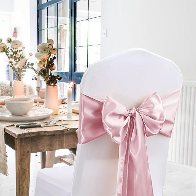 JEVIX 5 Pack Table Runner 12 X 108 Inch Silk Table Runner for Party,Wedding, Birthday, Banquets,Decoration(Rose Gold)