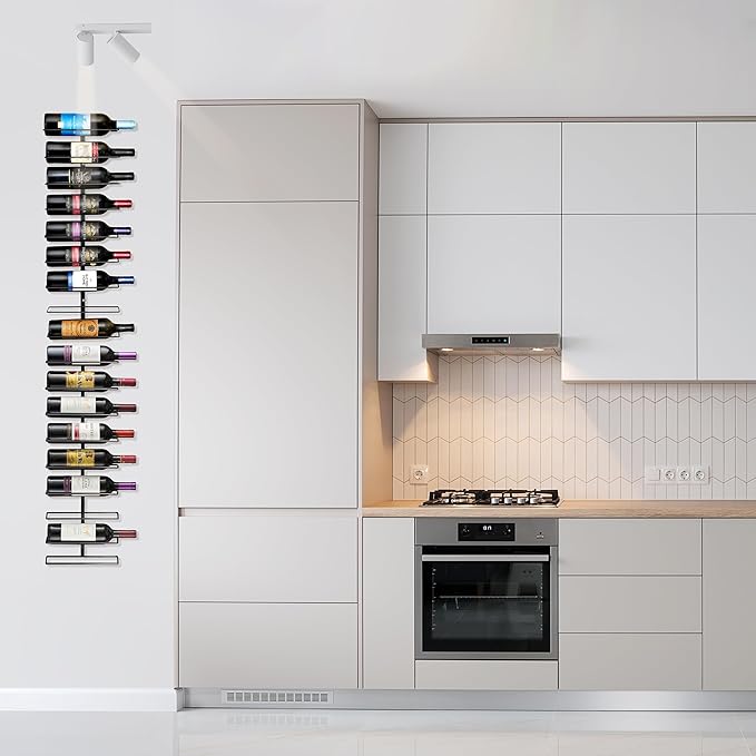 Sorbus Wall Mount Wine Rack ??Holds 6 Bottles ??Black Metal Wine Bottle Holder for Wall, Modern Wine Rack for Home Bar, Kitchen