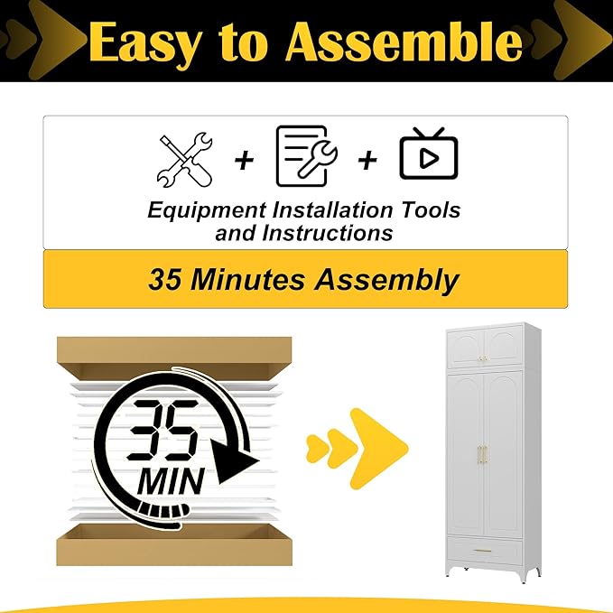 Kitchen Pantry Cabinet竊?0" Storage Cabinets with Doors and Shelves,Metal Pantry Cabinet with Drawers,White Kitchen Cupboard for Livingroom,Pantry, Bathroom