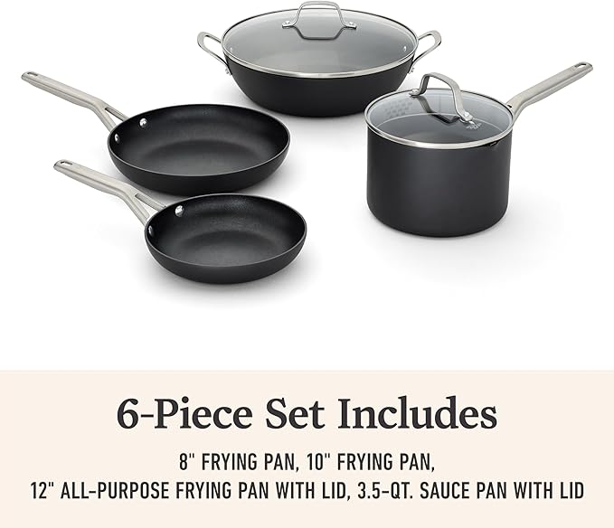 Calphalon짰 Hard-Anodized Nonstick 6-Piece Cookware Set