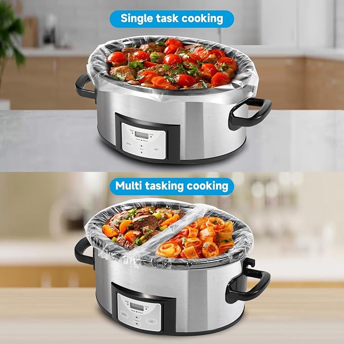 Slow Cooker Liners 3-8 Quart, Cooking Bags Large Size 13"x 21", Slow Cooker Bags Disposable Oval Large For Crock Pot (20)