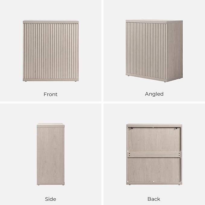SICOTAS Buffet Cabinet with Storage Accent Sideboard Modern Credenza with Doors & Shelves Fluted Media Console Mid Century Coffee Bar Table for Living Room Kitchen Dining Room Hallway(2PCS)