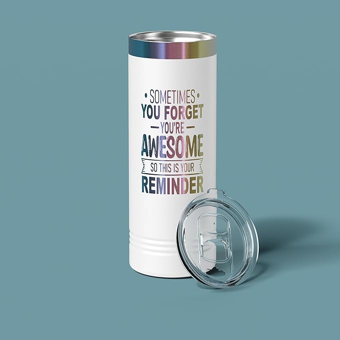 Spotted Dog Company Inspirational Tumbler, Inspirational Gifts for Men Dad Father Wife Sister Women, Birthday For Him Her, You?셱e Awesome Tumbler, Teacher Coworker Gifts 22oz White Prism