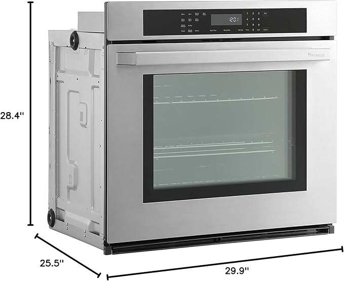 Rangaire RWOS301GS 30" Glass Touch Single Wall Oven - Stainless Steel, Electric Oven, True Convection, Self Cleaning, Easy Reach Racks