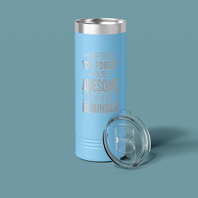 Spotted Dog Company Inspirational Tumbler, Inspirational Gifts for Men Dad Father Wife Sister Women, Birthday For Him Her, You?셱e Awesome Tumbler, Teacher Coworker Gifts 22oz Light Blue