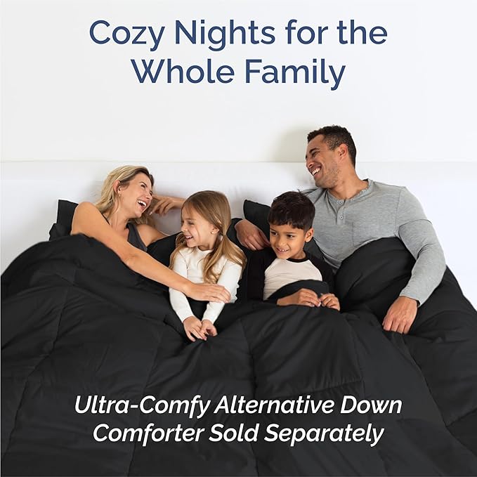 Split King 7 Piece Sheet Set - Cooling & Breathable Bed Sheets - Hotel Luxury Bed Sheets for Women, Men, Kids & Teens - Deep Pocket Bedding w/Easy Fit - Soft & Wrinkle Free - Split King Black Sheets