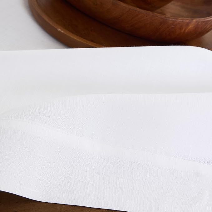 Solino Home Linen White Tablecloth 60 x 132 Inch - 100% Pure Linen Rectangular Tablecloth - Machine Washable Table Cloth for Winter, Valentines, Spring, Easter - Fete