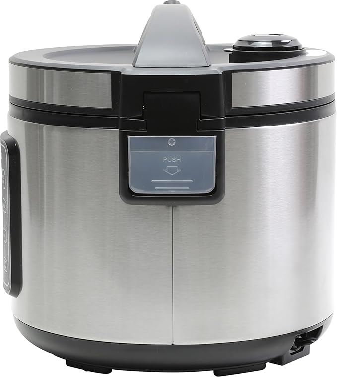 West Bend Rice & Grain Multi Cooker Programmable with 9 Preset Functions, Features Delay Start and Keep Warm Functions and Steam Basket, 20 Cups Cooked (10 cups uncooked), Stainless Steel