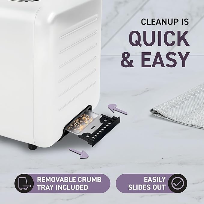 Inspirex Touch Screen Toaster - 2 Extra Wide Slots - 5 Bread Types and 6 Browning Levels - Defrost, Reheat, Favorite, & Single Slot Modes - For Toast, Bagels, & Waffles ??White