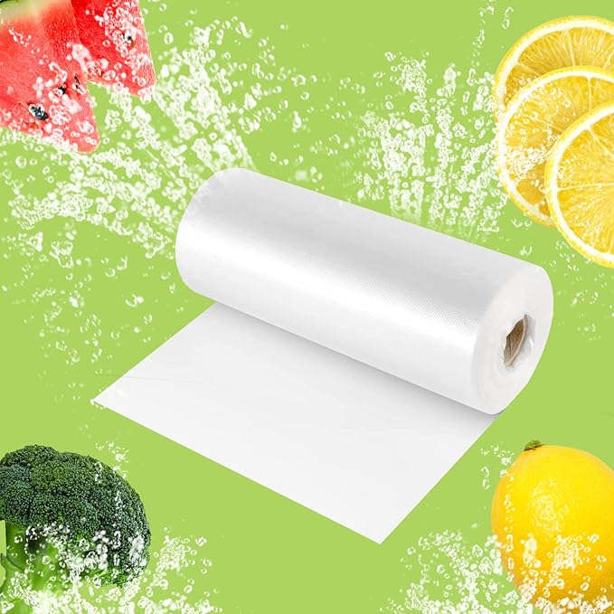 RyhamPaper Food Storage Bags, 12 x 20 Plastic Produce Bag on a Roll Fruits, Vegetable, Bread, Food Storage Clear Bags (2 Rolls / 700 Bags)