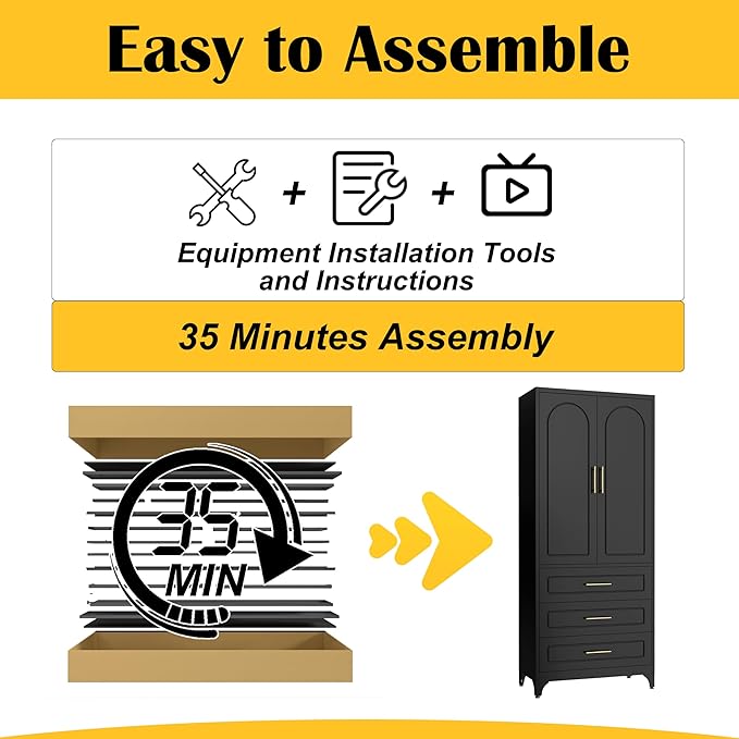 Metal Kitchen Pantry Storage Cabinet with 3 Drawers竊?5 Inch Black Food Pantry Cabinets for Kitchen Storage with 2 Adjustable Shelves,Tall Storage Cupboard for Living Room,Dining Room Office
