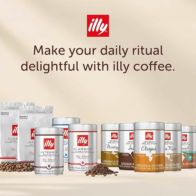 illy Whole Bean Coffee, Etiopa Single Origin Light Roast, 100% Arabica, Premium Italian Coffee, Ideal for Espresso, Drip, Moka and French Press Brewing, 8.8oz, 6 Pack