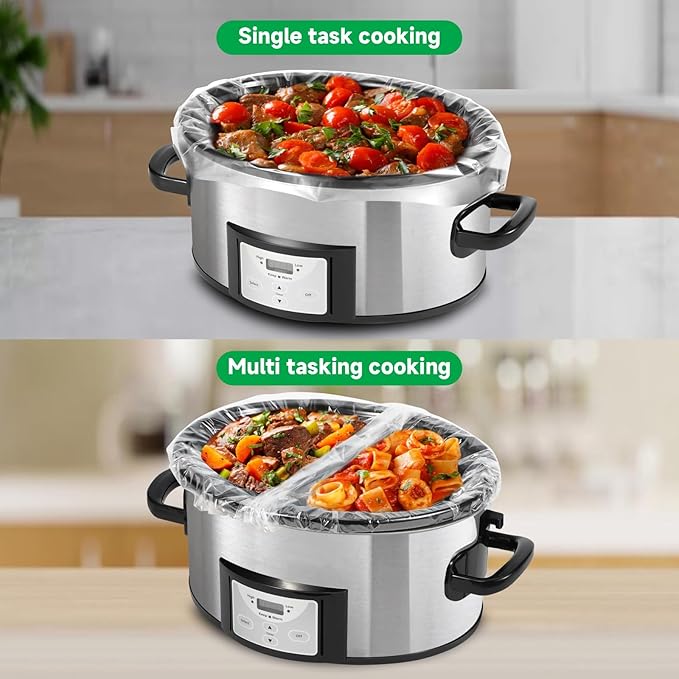 Slow Cooker Liners 3-8 Quart, Cooking Bags Large Size 13"x 21", Slow Cooker Bags Disposable Oval Large For Crock Pot (30)