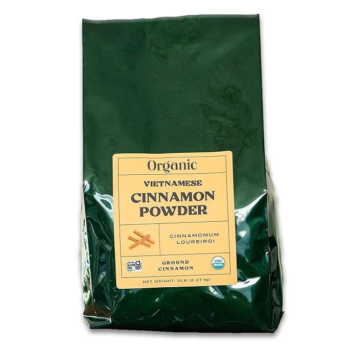 Worldwide Botanicals Organic Vietnamese Cinnamon Powder, 5 lb - Premium Ground Cinnamon Spice - 100% Pure Vietnamese Cinnamons | Sustainably Harvested in Wild Forests | Kosher