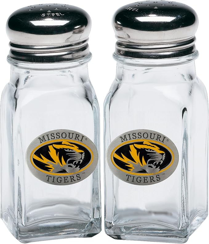 Heritage Pewter Missouri Salt and Pepper Shaker Set of 2 Bottles | Expertly Crafted Pewter Glass