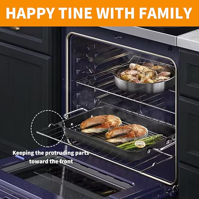 Upgraded 304 Stainless Steel DG75-01001C DG75-01001D Oven Rack Replacement for Samsung Stove Oven Parts Range Rack-flat for Samsung Oven Rack NX60A6511SS NE63A6511SS Oven Accessories 2Pcs