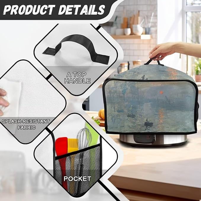 6-8 Quart Slow Cooker Cover Up for Van Gogh Painting 3d Print Decor Protect Slow Cooker Kitchen Decorative Appliance Covers