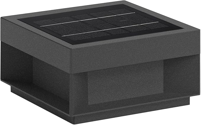 Modern Solar Landscape Post Light, 9.8" Outdoor IP54 Waterproof Luxury Fence Deck Pillar Cap Patio Garden Decoration Lantern Column Lamp with 3 Different Lighting Color