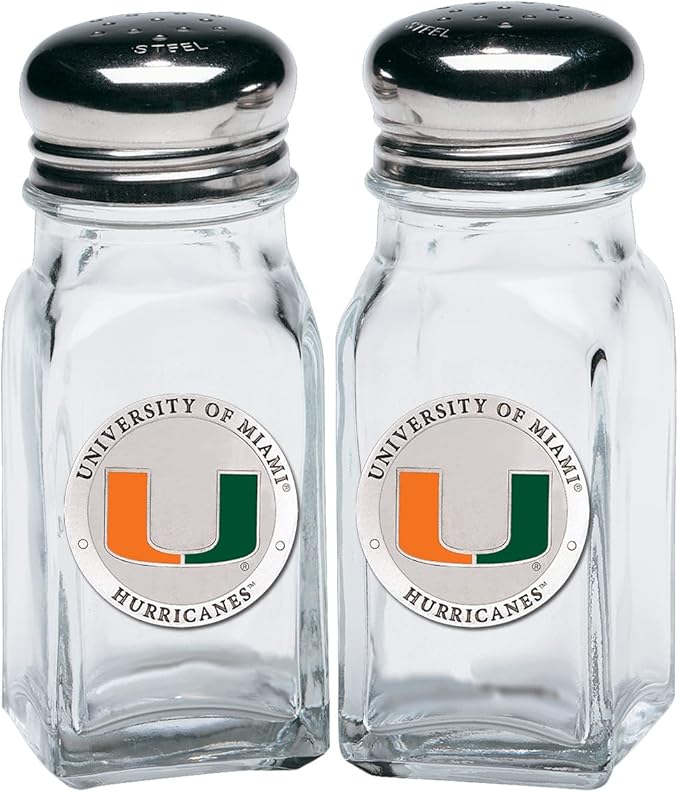 Heritage Pewter Miami Salt and Pepper Shaker Set of 2 Bottles | Expertly Crafted Pewter Glass