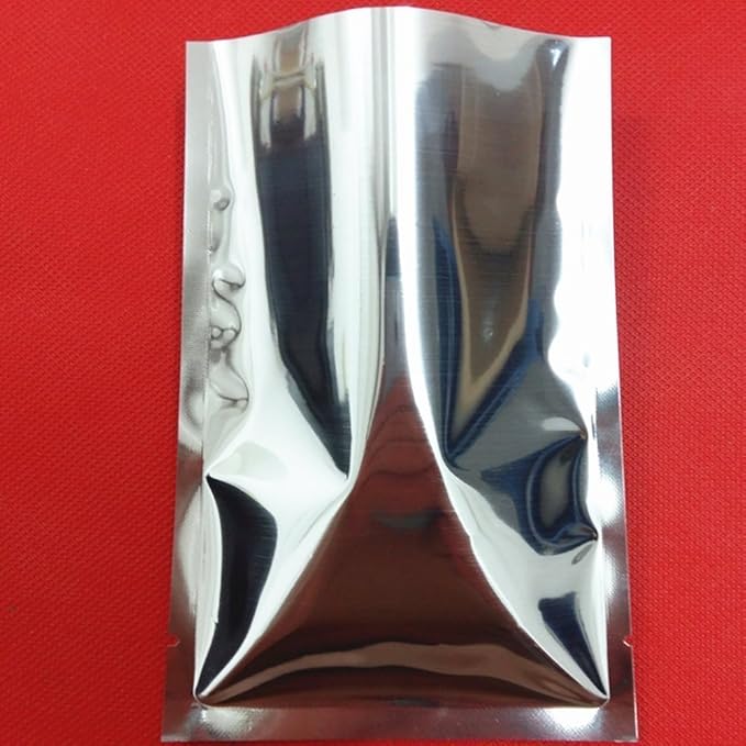 PABCK 500 Pack Mylar Foil Small Pouch 2x2.8 inches (Inside Size 1.6x2.4 inches) Silver Aluminum Foil Heat Sealable Bulk Food Storage Mini Bags