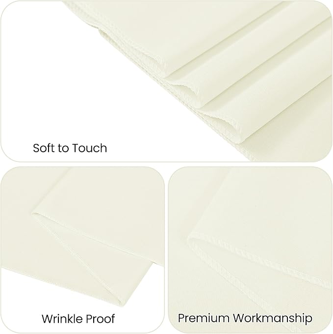 12 Pack Ivory Table Runner,Polyester Table Runners,12x108 inch Rustic Farmhouse 9FT Table Runner, Washable and Reusable Table Runners for Wedding Birthday Parties Banquet Table Decorations