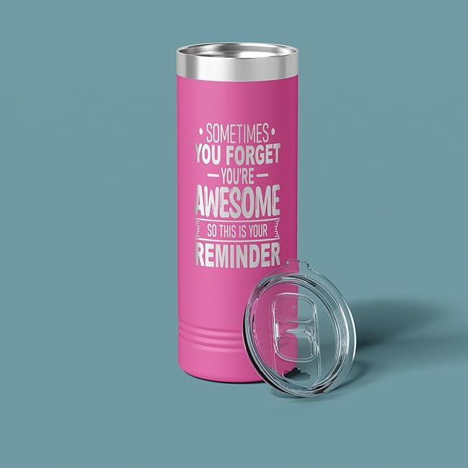 Spotted Dog Company Inspirational Tumbler, Inspirational Gifts for Men Dad Father Wife Sister Women, Birthday For Him Her, You?셱e Awesome Tumbler, Teacher Coworker Gifts 22oz Pink
