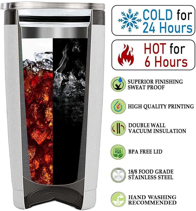 WAZONE Personalized Couples Tumbler With Picture Customized Floral Photo Frame Couple Travel Mugs With Text Name 20 30 Oz StainlessGifts For Lovers Women Men Girl On Valentine's Day Bi