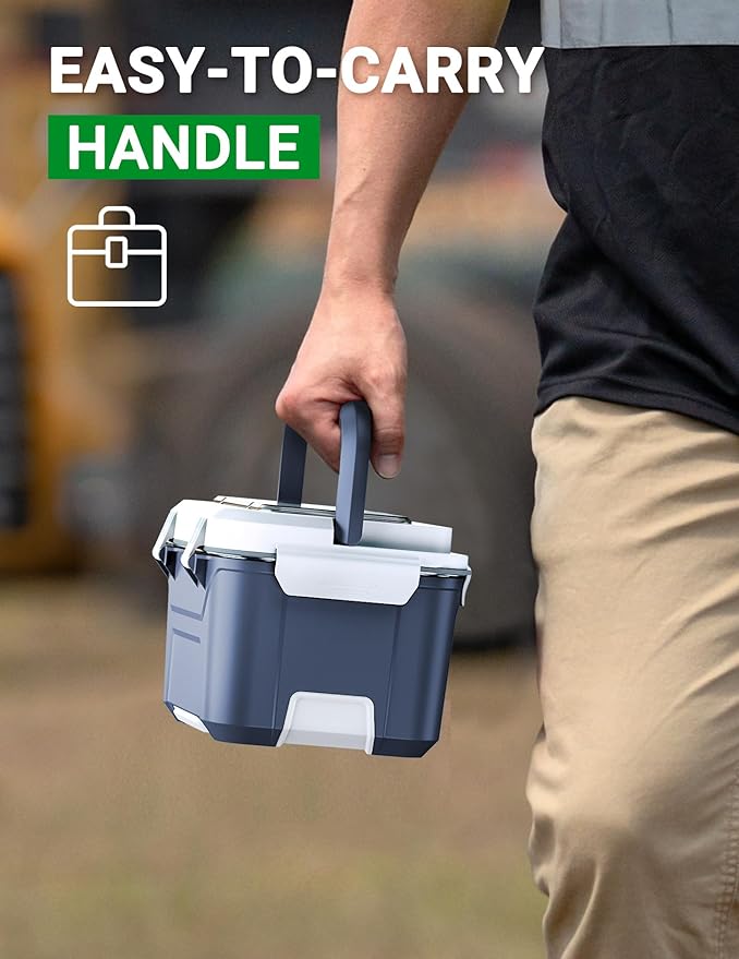Docusvect Rechargeable Heated Lunch Box for Men, 1.3L Cordless Electric Lunch Box for Adults with Smart Scheduled Heating, Portable Food Warmer with Complete Accessories