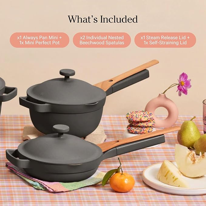 Our Place Mini Cookware Duo | 6-Piece Ceramic Cookware Set with Mini Always Pan & Mini Perfect Pot | Induction & Oven Safe up to 450째F | Nonstick, PFAS-Free Non-Toxic Cookware | Char