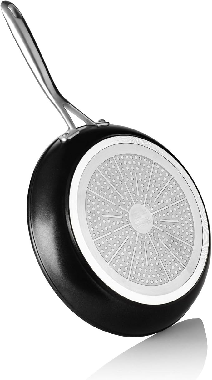 TECHEF - Onyx Collection 12-Inch Nonstick Frying Pan Skillet, PFOA-Free, Dishwasher Oven Safe, Stainless Steel Handle, Induction-Ready, Made in Korea (12-inch)