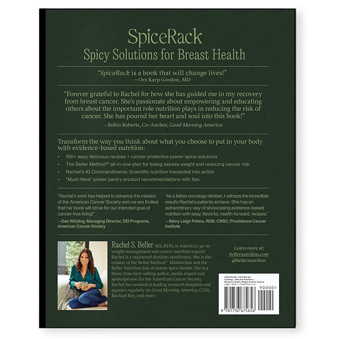 SpiceRack Book Bundle: Nutrition Plan to Reduce Breast Cancer Risk & Manage Your Weight by Rachel Beller + 2 Organic Spice Blends