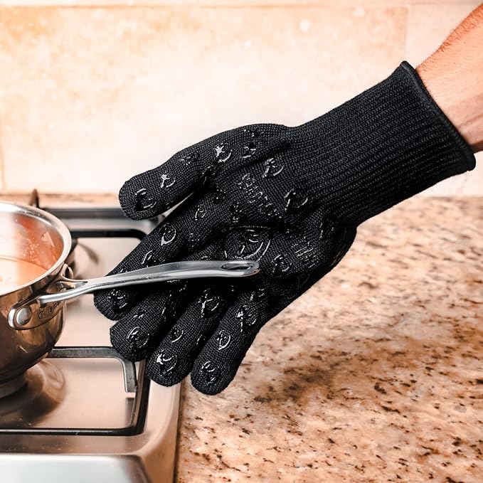 Grill Armor Oven Gloves ??932째F Heat, Fire & Cut Resistant Mitts for BBQ, Grill, Cooking, Grilling, Baking, Smoker & Fire Pit