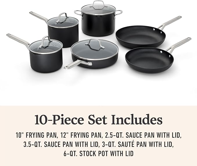 Calphalon짰 Hard-Anodized Nonstick 10-Piece Cookware Set