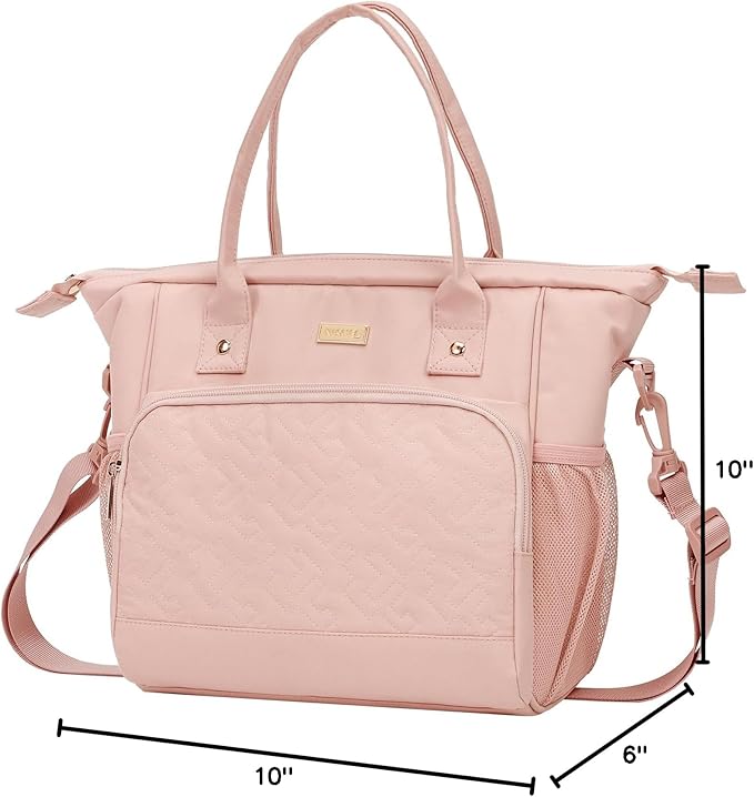 NISHEL Lunch Box for Women with Adjustable Shoulder Strap, Portable & Reusable Cooler Bag, Lunch Leak-proof Insulated Thermal Compartment, for Office Work Picnic Travel Gym, Pink