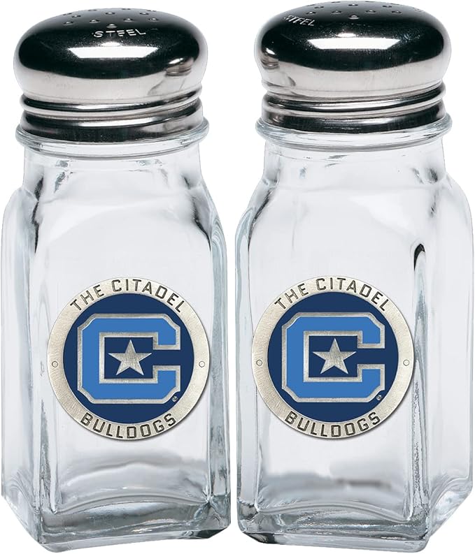 Heritage Pewter Citadel Salt and Pepper Shaker Set of 2 Bottles | Expertly Crafted Pewter Glass